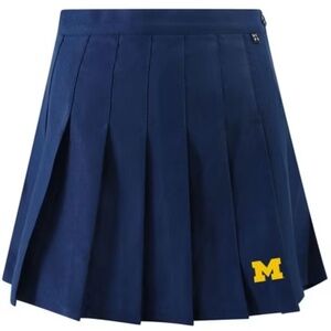 Worn Once Hype and Vice University of Michigan Navy Blue Pleated Tennis Skirt, S